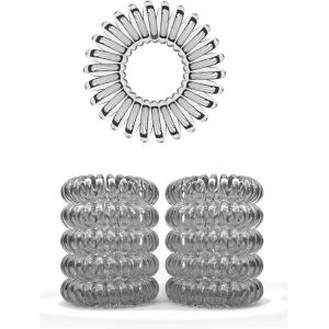Lot De 10 &Eacute;lastiques Cheveux En Spirale &iquest; &Eacute;lastiques Cheveux Spirale - Bandeaux Cheveux Anti-Fourches &iquest; Id&eacute;al Pour Cheveux Fins &iquest; &Eacute;lastiques Cheveux C&acirc;ble T&eacute;l&eacute;phonique, Transparent, 3.5 Cm - Neuf