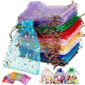 100pcs Cordon Organza Sacs-filets - Id&eacute;al Pour des Bijoux, des Bonbons Et de cadeaux pour la F&ecirc;te - Cordon de serrage de Stockage de Sacs d'Emballage - Neuf