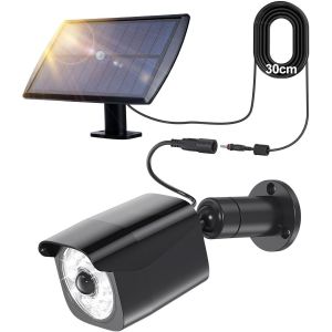 Lampes Solaires D'Ext&eacute;rieur Avec D&eacute;tecteur De Mouvement Lampes Solaires Led Avec Cam&eacute;ra Factice Pivotant &Agrave; 360&deg; Solaire Pivotant &Agrave; 180&deg; 5V/1.5W 2200Mah Ip65 (C&acirc;ble D'Extension 3M) - Neuf