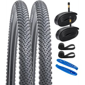 Subzonal-Yunscm 700c Lightweight V&eacute;lo Pneus 700x35c (Etrto 35-622) And 700c V&eacute;lo Chambre &Agrave; Air - 60tpi Nylon, Puncture-Resistant, Compatible With Gravel V&eacute;lo Pneus 700x33c/34c/35c/36c/37c- 2 Pcs (Y-5 - Neuf