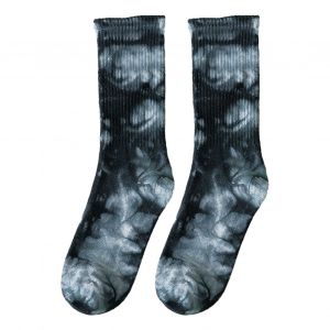 1 Paire De Chaussettes Unisexes Mi-Tube Tie-Dye Sans Odeur Fine Haute Élasticité Antidérapantes Absorption De La Sueur Anti-Rétrécissement Sport Quatre Saisons Basket-Ball Chaussettes De Mollet-Noir - Neuf