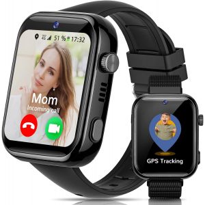 Checarzhn--No1-4g Montre Connectée Enfants, Montre Telephone Enfant Écran Hd De 1,83 Pouces, Appels, Appels Vidéo, Chat Vocal, Whatsapp, Wi-Fi, Gps, Sos, Étanche Ip68, Mode École, Podomètre, Réveil (Noir) - Neuf