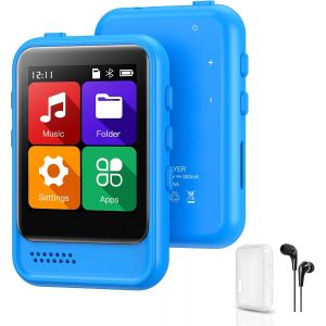 Lecteur MP3 avec Bluetooth, lecteur audio portable pour le sport, haut-parleur int&eacute;gr&eacute;, radio FM, enregistrement vocal, r&eacute;veil, chronom&egrave;tre, lecteur de musique num&eacute;rique avec USB-C et &eacute;cran - Neuf