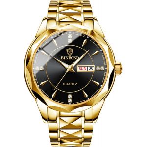 Eryi-Montre À Quartz Analogique Conçue À La Mode Avec Affichage Calenda,Montre Classique Pour Homme Et Femme Qui Brille Dans Le Noir Avec Bracelet En Acier Inoxydable - Étanche - Neuf