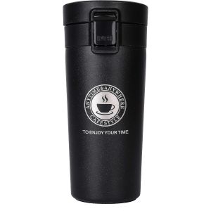 Meimie-Bouteille Isotherme Acier Inoxydable Bouteille D'eau Portable Étanche Tumbler Tasse À Café Bpa-Free Avec Filtre Pour Voiture De Bureau Extérieure Voyage Noir - Neuf