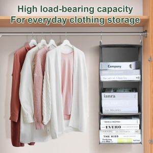 Tianyi-&Eacute;tag&egrave;re De Penderie &Agrave; Suspendre, Organisateur De Placard De Rangement Suspendu Avec 5 Compartiments, Organisateur Suspendu Avec Crochets En M&eacute;tal Pliable Et Gain De Place Syst&egrave;me De Rangement - Neuf