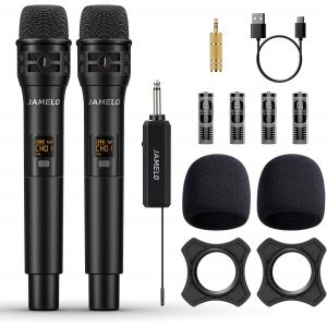 Micro Sans Fil, Microphone Sans Fil Professionnel, Karaoke Micro Sans Fil Pour Chant, Microphone Portable &Agrave; Main Avec R&eacute;cepteur Rechargeable, Pour &Eacute;glise Discours Mariage Dj Spectacles - Neuf