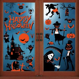 Halloween Fen&ecirc;tre Autocollants, Halloween Stickers, Autocollants Halloween Amovible, Stickers Auto-adh&eacute;sifs d'halloween pour D&eacute;coration F&ecirc;te Halloween DIY Horreur D&eacute;cor - Neuf