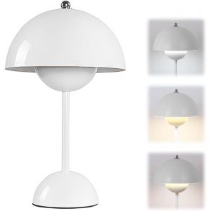 Lampe Champignon, Lampe De Table Sans Fil, Portable Entièrement Graduable, Macaron De Table Tactile Avec 3 Modes De Luminosité, Lampe De Chevet Rétro (Jaune) - Neuf