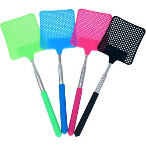 KALANKA-4 Pièces Extendable Fly Swatter, Tapettes à Mouches Télescopiques, Tapette Mouche Extensible en Acier Inoxydable et Plastique, Colorée, Réglable, pour Cuisine, Jardin, Camping, Intérieur et E - Neuf