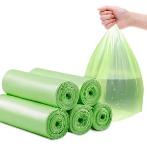 KALANKA-Lot de 100 sacs poubelle bio pour charges lourdes - Résistants à la déchirure - 50 x 60 cm - Anthracite - 100 % compostables - Biodégradables - En amidon de maïs - Neuf