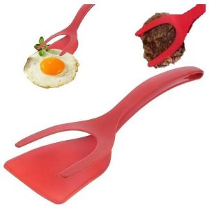 Spatule Et Pince 2-En-1 - Baopinlady - Rouge - Silicone R&eacute;sistant &Agrave; La Chaleur - 2 Pi&egrave;ces - Neuf