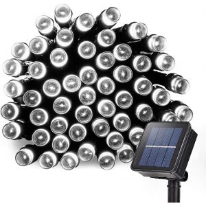 KAL-12M 100Led Guirlandes Lumineuses Solaires 8 Modes Étanche Blanc Lumière Guirlande Lumineuse Extérieur Décoration Pour Jardin Terrasse Balcon Fenêtre Clôture Arbre Noël Mariage Fairy Lights - Neuf