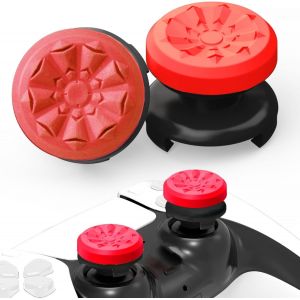 Eryi-Thumbsticks Capuchons Joystick Ps5 - Joystick Thumb Grip Pour Ps4 Grips Manette Ps5 Silicone Caps Accessoires Manette Controller À Aide Avec Viser, Réduire Pouce Fatigue, Rouge Rubis 2 Pièces - Neuf