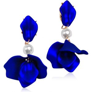 Kal-Boucles D'oreilles Femme Rose P&eacute;tales Boucles D'oreilles Vintage Exag&eacute;r&eacute;e Fleur &Eacute;l&eacute;gant D&eacute;claration Pendantes Boucles D'oreilles - Neuf