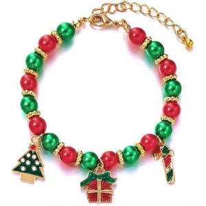 Kal-Bracelet De No&euml;l Pour Femme R&eacute;glable Cha&icirc;ne Bracelets No&euml;l De Breloques Santa Claus Christmas Tree Bracelet Bijoux De No&euml;l Cadeau - Neuf