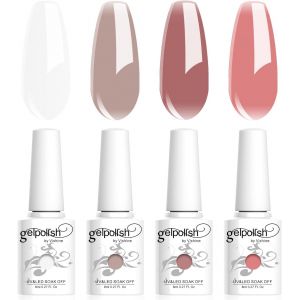 4 Couleurs Vernis Gel Semi-Permanent Transparent Milky White Pink Vernis &Agrave; Ongles Naturelle Rose Blanc Laiteux Transparent Gel&eacute;e De Cristal Soak Off Uv Led 8ml - Neuf