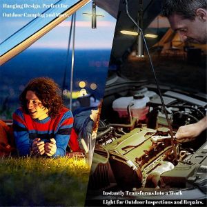 Lampe De Camping Led 3-En-1 Lampe De Tente Suspendue Rechargeable Pliante - Neuf