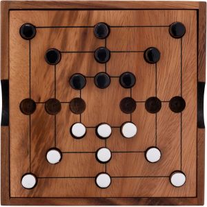 Eryi-- 350270-Bw - Nine Men Morris - Jeu Du Moulin En Bois Écologique - Marelle En Bois - Jeu De Société À 2 Joueurs - Cadeau Durable - 13,8 Cm X 13,8 Cm X 3 Cm - Jeux En Bois - Jeux De Societe - Neuf