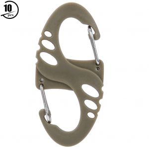 Lot De 10 Mousquetons En Acier Et Plastique En Forme De S Pour L'alpinisme En Exterieur, Crochets De Suspension Pour La Boue - Neuf