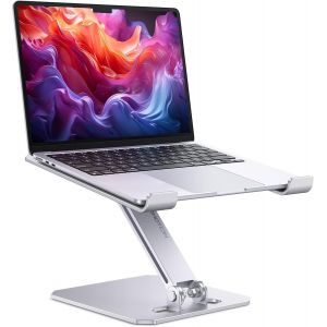 Ulteronixshop-Support Ordinateur Portable Ajustable pour Bureau, Support PC Ergonomique Pliable en Aluminium Ventil&eacute;, Compatible avec MacBook Air/Pro,10-16"" Notebooks(Argent) - Neuf