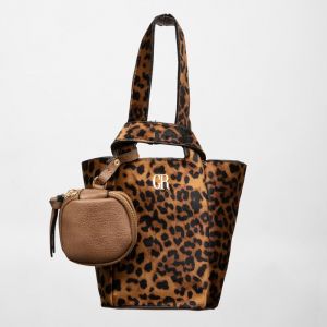 Sac imprim&eacute; l&eacute;opard taissir 20x10x18cm avec trousse amovible Femme GEORGES RECH - Neuf