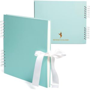 Album Photo -30 * 25cm Scrapbooking &Agrave; Spirale De 80 Pages 250g - Couverture Rigide Avec Un Noeud Pour Fermer, Parfait Pour Naissance, B&eacute;b&eacute;s Mariage Et Album De Famille - Neuf