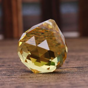 HJLIAN Pieces de lustre en cristal, prismes en verre, pendentifs attrape-soleil arc-en-ciel pour lampe (jaune) - Neuf