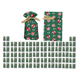 Sachets &agrave; bonbons de No&euml;l, 100 pi&egrave;ces, &agrave; cordon, verts - Neuf