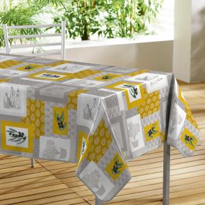 Eryi-Nappe Rectangle (140 X 300 Cm) Graziella Jaune, Pvc Imprimé - Neuf