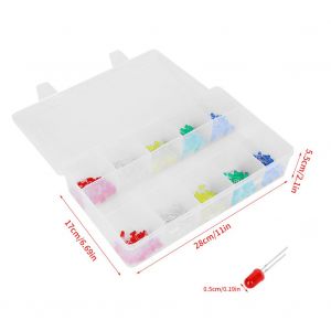 Lot de 500 diodes electroluminescentes LED de 5 mm, resistances pour ampoules et lampes, kits de bricolage - Neuf