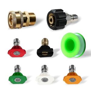 Embouts de buse de nettoyeur haute pression,paquet de 5 embouts d'embouts à plusieurs degrés buses 1/4 pouce,M22 14mm à - Neuf
