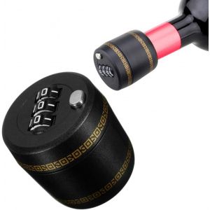 Bouchon de bouteille de vin avec serrure à combinaison à 3 chiffres, 1 pièce - Neuf