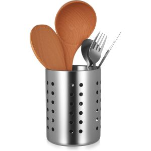 Kalanka-2 Pcs Pot Ustensiles Cuisine, Egouttoir Couverts Cuisine &Eacute;vier, Pot &Agrave; Ustensiles En Acier Inoxydable, Porte Couverts Cuisines Pour Ranger Vaisselle Et Couvert - Neuf