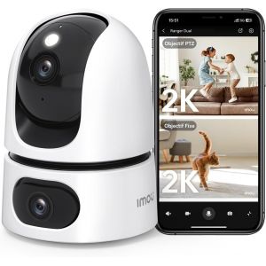 3K (3Mp+3Mp) Dual Lens Indoor Wifi Surveillance Camera, 360° Camera With Ai Person/Animal/Sound Detection, Automatic Tracking, Night Vision Colour, Two-Way Audio, Private Mode - Neuf