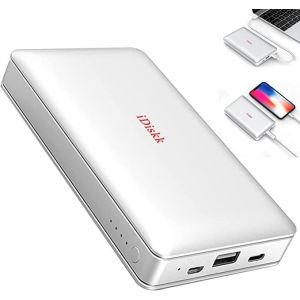 2 To (2000 Go) Iphone Disque Dur Externe Pour Iphone/Ipad Avec Banque D'Alimentation Intégrée De 10 000 Mah Disque Dur Certifié Mfi 2 En 1 Pour Téléphones Ios Type-C/Android, Mac Et Pc - Neuf