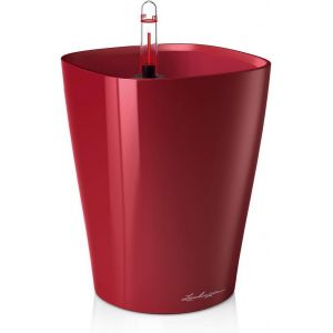 Lbgwp60-Pot De Fleurs D'interieur ¿ D Ini ¿ Réserve D'eau Intégrée ¿ Coloris Rouge Scarlet ¿ Ø 14 X 18 Cm - Neuf