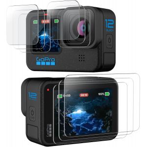SUBZONAL-Protection D'&eacute;cran pour GoPro Hero 12/11/10/9 Black avec Protecteur d'Objectif de Cam&eacute;ra, Film en Verre Tremp&eacute;, Installation Facile, HD Transparent, 3 Pi&egrave;ces Chacun - Neuf