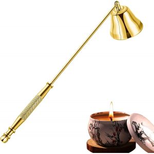 Éteignoir À Bougie En Acier Inoxydable Avec Long Manche Et Boîte Cadeau - Convient Pour Les Cadeaux (Doré) - Neuf