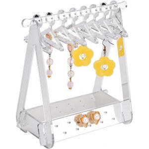 Boîte De Rangement Pour Boucles D'oreilles Avec Mini Cintre, Cintre Pour Poupée, Présentoir À Boucles D'oreilles À Vendre, Présentoir Suspendu En Acrylique - Neuf