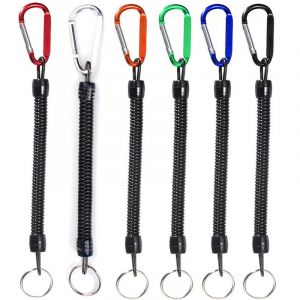 Pièces De Porte-Clés À Ressort Multicolore, Corde De Pêche De Sécurité, Corde De Bateau, Corde En Spirale Rétractable, Porte-Clés En Métal, Utilisé Pour Les Clés, La Pêche, L'alpinisme, Etc. - Neuf