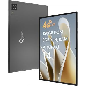 KALWS-Tablette Android,10,1 Pouces Android 14 Tablette,4G Lte Tablette Et Téléphone,Dispose D'Un Chipset Mtk 2,3 Ghz,128 Go Rom,8 Go Ram,Wifi,Bluetooth,Gps,Tout Mantel Made - Neuf