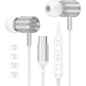 KALANKA-&Eacute;couteurs intra-auriculaires USB C avec c&acirc;ble pour Samsung Galaxy S25 Ultra S24 S23 S22 S21 A17 5G A16 A36 A56 A55 - &Eacute;couteurs intra-auriculaires avec microphone de type C, pour iPhone 17 Air - Neuf