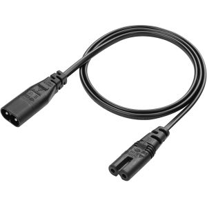 IEC320 C8 vers C7 Câble d'extension d'alimentation 3FT IEC 60320 C8 mâle vers C7 Femelle mâle vers Femelle Câble Principal d'alimentation pour Ordinateur Moniteur Smart TV et Plus Encore - Neuf