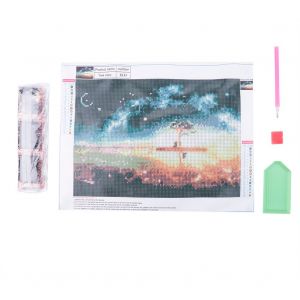 Kit de broderie en strass fait main, point de croix, decoration murale artisanale (8133 arbres) - Neuf