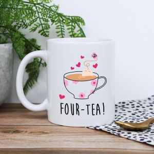 Eryi-Tasse À Café En Céramique Imprimée Motif Quatre Thés U2013 Tasse À Thé De 350 Ml, Cadeau D'anniversaire Pour Femme, Elle U2013 Cadeau Pour Amie, S?ur, Fille, Maman, Épouse - Neuf
