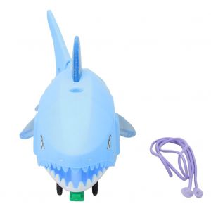 Jouet animal electrique en forme de requin avec laisse et eclairage, musique et poisson, pour enfants, bleu - Neuf