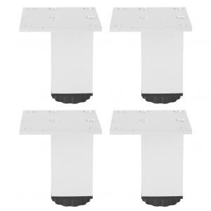 HJLIAN Lot de 4 pieds de meuble carres reglables en alliage d'aluminium pour table, canape, armoire (pieds de meuble carres 80 mm, couleur oxyde) - Neuf