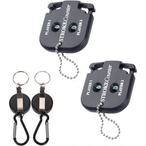 Gjhgf-Compteur De Score De Golf, Compteur De Coups Au Golf, 2 Joueurs Compteur De Coups, Indicateur De Score De Golf, Compteur De Coup De Golf, Avec 2 Porte Clés Rétractables, Pour Gadgets De Golf - Neuf