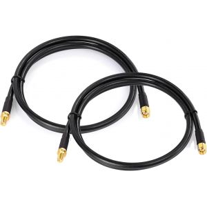 C&acirc;ble RP-SMA Rallonge Antenne WiFi 1m C&acirc;ble ALSR240 Faible Perte RP-SMA M&acirc;le &agrave; Femelle pour Cam&eacute;ra Passerelle Adaptateur Routeur WiF Carte R&eacute;seau Sans Fil Mini PCI Express PCIE,Lot de 2 - Neuf